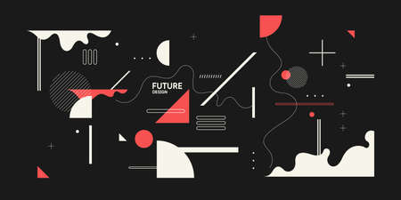 Modern backgrounds with abstract elements and dynamic shapes. Compositions of geometric and abstract shapes.のイラスト素材