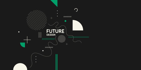 Abstract geometric background. The poster with the flat figures.のイラスト素材
