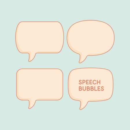 Set speech bubbles and blank template for quotes. Vector illustrationのイラスト素材