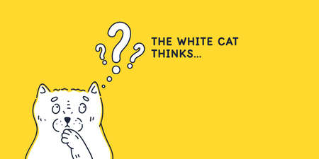 A line drawing of a cat in a cartoon style. A pet in the background. A frame for placing information.のイラスト素材