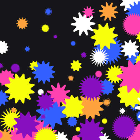 A bright background consisting of geometric shapes of different sizes and colors.のイラスト素材