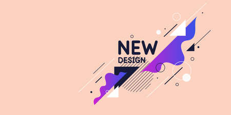 Abstract background in a modern trendy style. Poster with simple flat organic shapes, geometric shapes.のイラスト素材