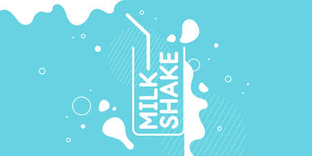 Vector illustration of a milkshake with a bottle and a straw.のイラスト素材