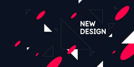 Illustration with flat figures of geometric shapes. Compositions of colored spots. Vector illustration.のイラスト素材