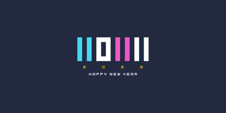 Background with the inscription Happy New Year 2022. Vector illustration in flat flat style.のイラスト素材