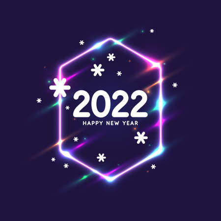 Background with the inscription Happy New Year 2022. Vector illustration in modern style.のイラスト素材