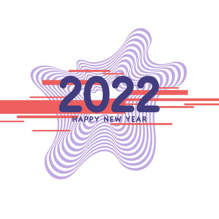 Background with the inscription Happy New Year 2022. Vector illustration in flat flat style.のイラスト素材