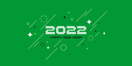 Background with the inscription Happy New Year 2022. Vector illustration in flat flat style.のイラスト素材