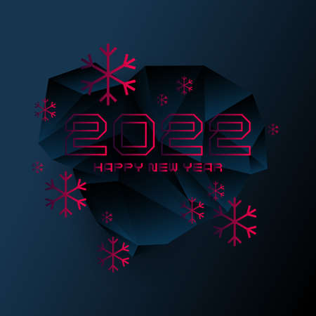 Background with the inscription Happy New Year 2022. Vector illustration in flat flat style.