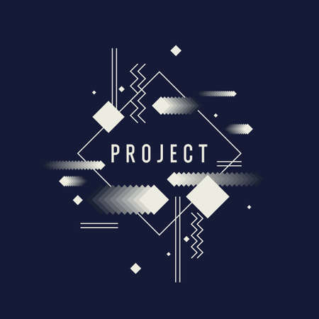 Abstract background in a modern trendy style. Poster with simple flat different geometric shapes.のイラスト素材