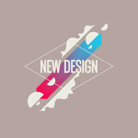 A modern poster consisting of geometric shapes. Abstract background with various shapes. Fashionable graphics for designのイラスト素材