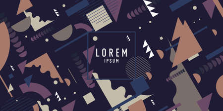 Geometric background with various shapes. Fashionable vector graphics for design. Abstract background for the site.のイラスト素材