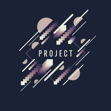 Geometric background with various shapes. Fashionable vector graphics for design. Abstract background for the site.のイラスト素材
