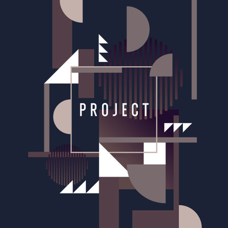 Geometric background with various shapes. Fashionable vector graphics for design. Abstract background for the site.のイラスト素材