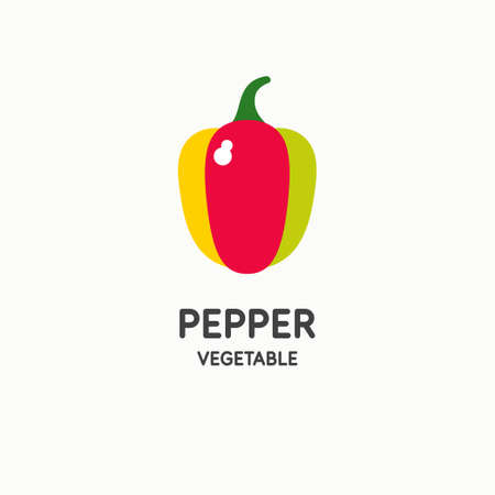 Illustration of a pepper in a modern style. Isolated image on a light background. Vector icon.のイラスト素材