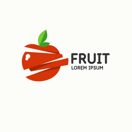 Illustration of a apple in a modern style. Isolated image on a light background. Vector icon.のイラスト素材