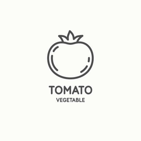 Illustration of a tomato in a flat style. Isolated image on a light background. Vector icon.のイラスト素材