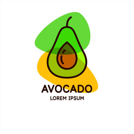 Illustration of a avocado in a modern style. Isolated image on a light background. Vector icon.のイラスト素材