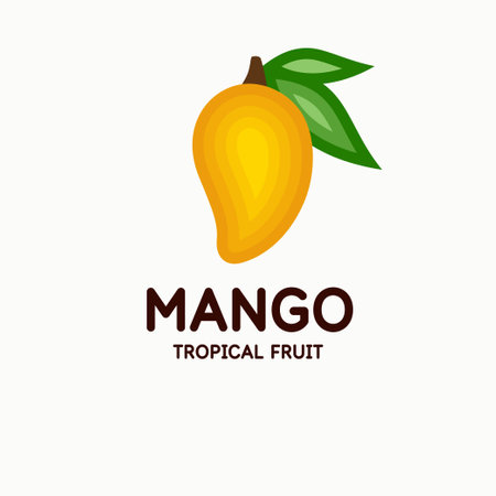 Illustration of a mango in a flat style. Isolated image on a light background. Vector icon.のイラスト素材