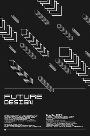 Abstract background in a modern trendy style. Poster with simple flat geometric shapes.のイラスト素材