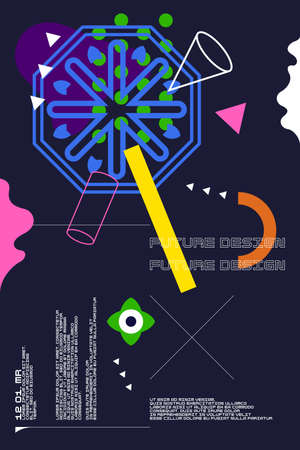 Graphic avant-garde in a new style. Modern graphics for design. Abstract geometric shapes.のイラスト素材