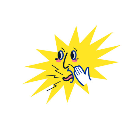 The face of a screaming person. Facial expressions depict strong emotions. Modern trending graphics in a flat style.のイラスト素材
