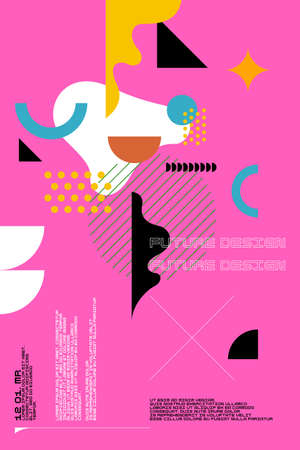 Composition with dynamic and geometric shapes. Abstract background for design.のイラスト素材
