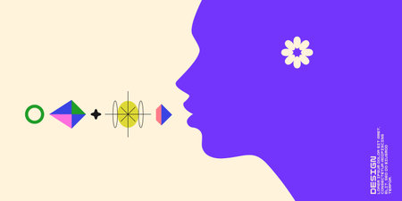 Portrait of a young girl. Illustration for design.