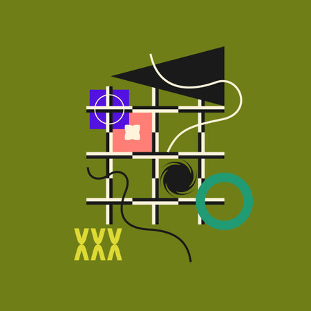 A modern background with abstract elements, dynamic shapes and a hand gesture. Compositions of colored spots.のイラスト素材