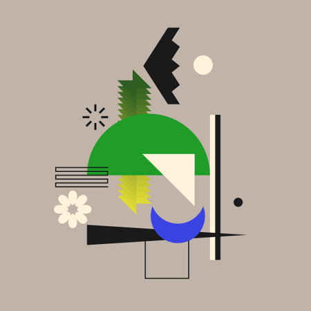 Modern geometric composition of various shapes. Illustration for design. Abstract background in the trend chart.のイラスト素材
