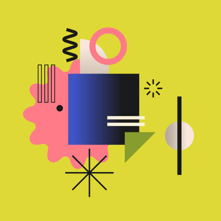 Modern geometric composition of various shapes. Illustration for design. Abstract background in the trend chart.のイラスト素材