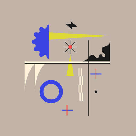 Modern geometric composition of various shapes. Illustration for design. Abstract background in the...
