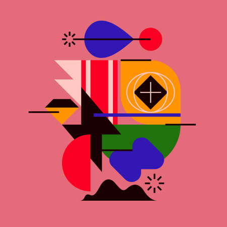 Composition with geometric shapes. Abstract background for design.のイラスト素材