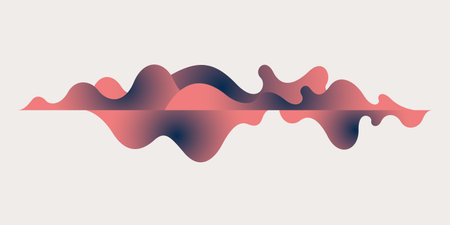 Bright poster with dynamic waves. Vector illustration in minimal style. Abstract background.のイラスト素材