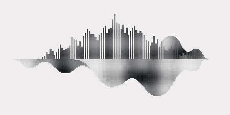 Monochrome printing raster. Abstract vector background. Texture of dots.