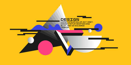 Composition with geometric shapes. Abstract background for design. Trendy stylish graphicsのイラスト素材