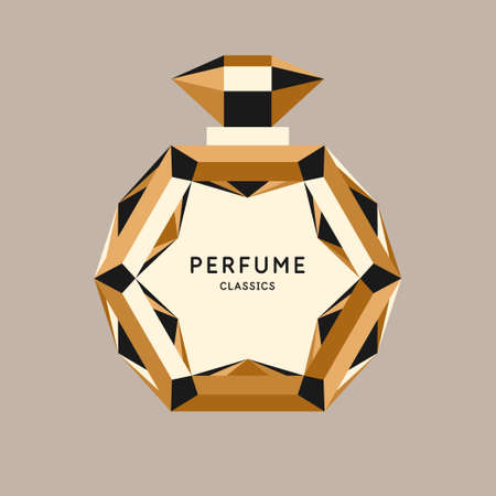 Perfume for women. The image of perfume bottles. Beautiful vector image in a flat style for design.のイラスト素材