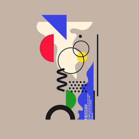 Composition with geometric shapes. Abstract background for design. Trendy stylish graphicsのイラスト素材