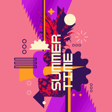 Vector graphics in a modern style with geometric elements. Template for the design. Illustration of...