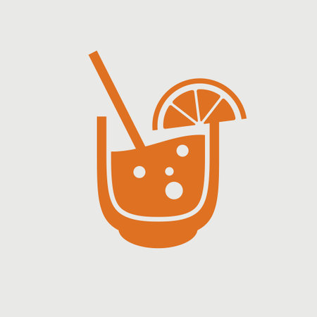 Cocktail icon in a glass. Vector illustration. Silhouette graphics.のイラスト素材
