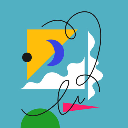 Modern geometric composition of various shapes. Illustration for design. Abstract background in the trend chart.のイラスト素材