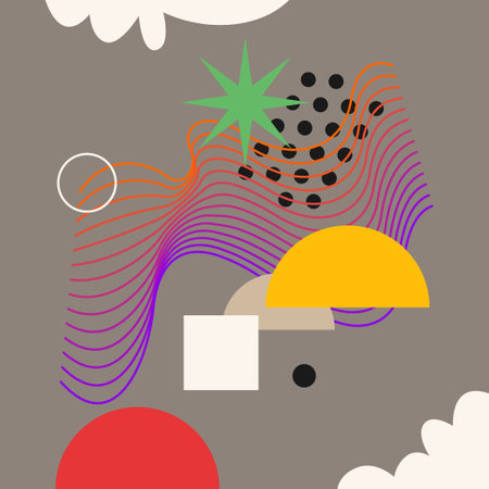 Modern geometric composition of various shapes. Illustration for design. Abstract background in the trend chart.のイラスト素材