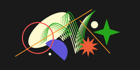Composition with geometric shapes. Abstract background for design. Trendy stylish graphics
