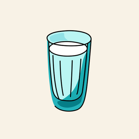 Drawing of a glass with milk. Vector illustration.のイラスト素材