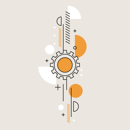 Modern geometric composition of various shapes. Illustration for design. Background in the trend graphics.のイラスト素材