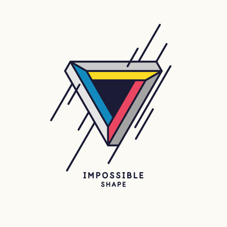 Impossible geometric shape. The Penrose triangle. Isolated 3d shape. A graphic element for your design.のイラスト素材