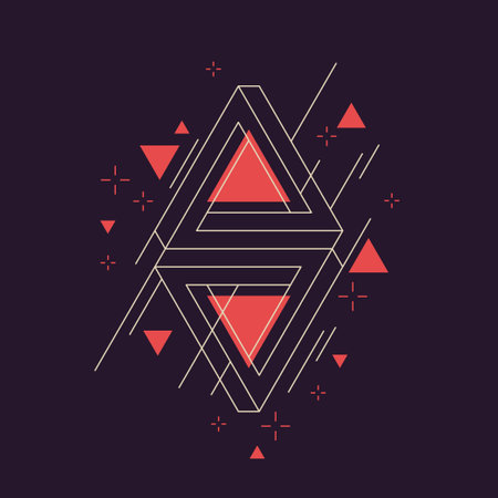 Impossible geometric shape. The Penrose triangle. Isolated 3d shape. Composition with geometric...