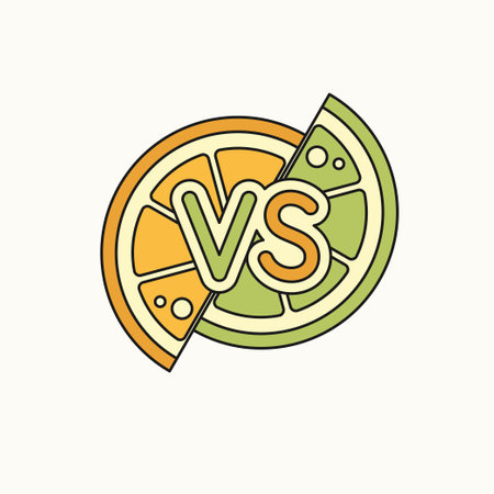 Bright symbols of confrontation VS. Vector illustration on background.のイラスト素材