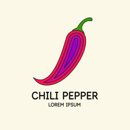 Illustration of a pepper in a modern style. Isolated image on a light background. Vector icon.のイラスト素材