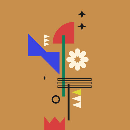 Modern geometric composition of various shapes. Illustration for design. Abstract background in the trend chart.のイラスト素材